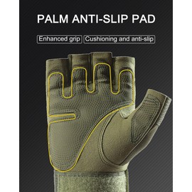 Nothing burger Fingerless Soft Rubber Knuckle Tactical Gloves for Men, Half Finger Bicycle Gloves Anti Slip, Exercise Workout Glove for Gym, Camping, Hunting, Shooting (Army Green 903, Large)