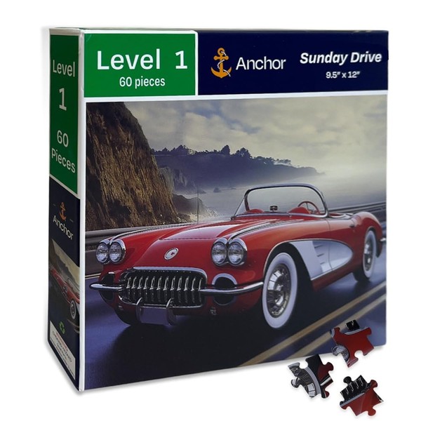 Anchor Puzzles Level 1-60 Piece Puzzle Sunday Drive - for