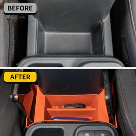 Maxzina Center Console Organizer Compatible with 2022-2025 Maverick Front Center Console Gear Shifter Storage Organizer Tray Silicone Front Armrest Storage 2024 Maverick Accessories (Orange)