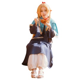 Roocnie Delicious in Dungeon Cosplay Marcille Outfit Dress Anime Dungeon Meshi Costume Cloak XL