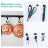MIN CI 14pcs Black Magnetic Hooks Heavy Duty 22lbs, Neodymium
