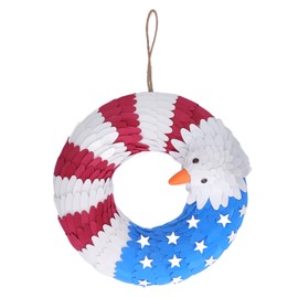 4th of July Wreath 10in Beautiful Flag Eagle Design Patriotic Wreath Independence Day Wreath Decoration