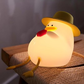 Yesinaly Duck Night Light for Kids, Cute Duck Touch Lamp for Bedrooms, Soft Silicone Rechargeable Nursery Nightlight for Classroom Decor Bedside Lamp Gift for Baby Girls