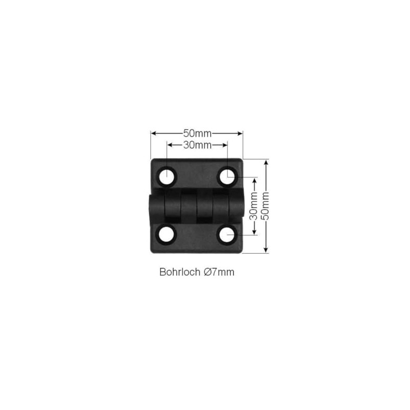 Plastic Hinge 50 x 50 mm Folding Hinge Screw-On Hinge