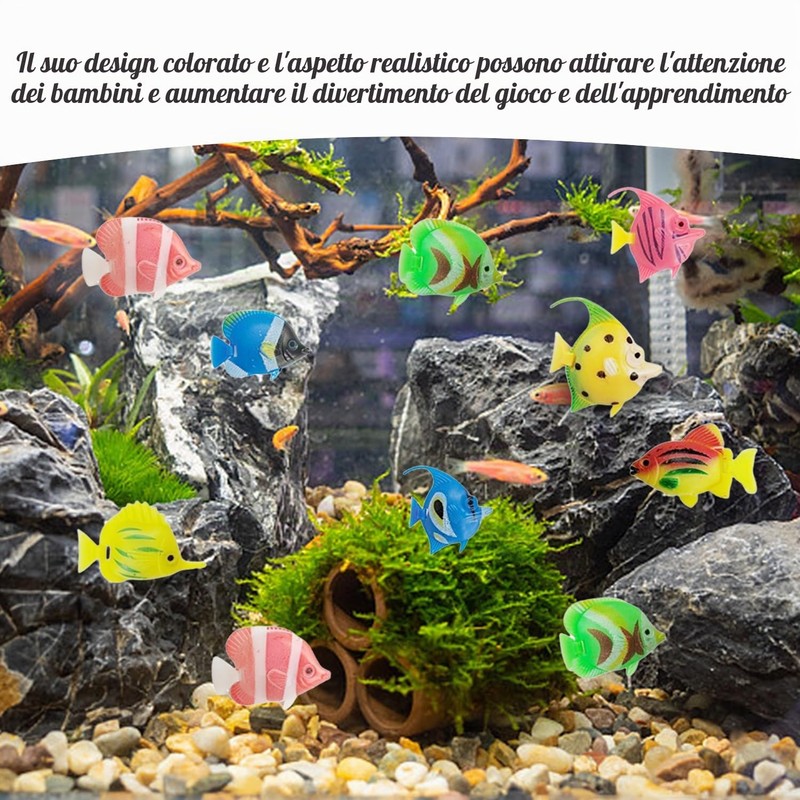 OAOSDH 20 Pezzi di Plastica Piccoli Pesci, Modelli di Pesce