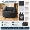 Dark Grey Bean Bag Chair with Handle, Floor Sofa for