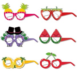 BRTOPMY 12Pcs Multi-color Fruit Theme Retro Round Party Glasses