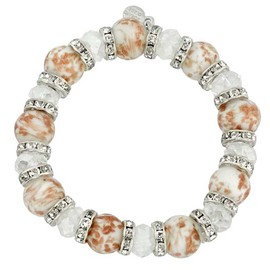 GlassOfVenice Murano Glass Symphony Stretch Bracelet - White