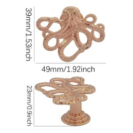 Sutfmwe Octopus Cabinet Knobs Pulls for Decorative Beachy Coastal Furniture Nautical Drawer Pulls Handles for Dresser Cupboard Closet Home Kitchen Door Decor Knob (Gold)