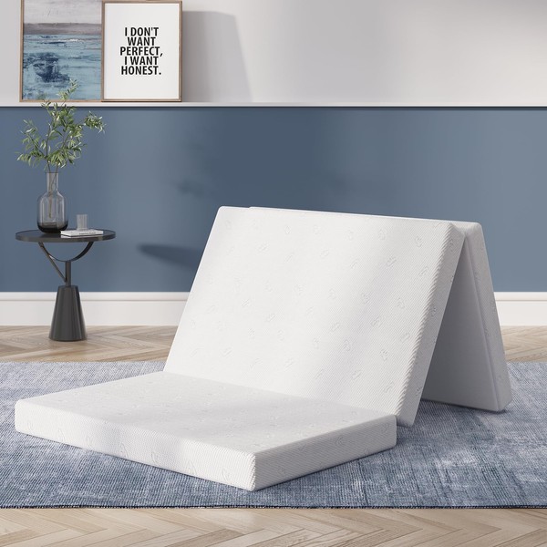 Avenco 4-Inch Tri-Fold Memory Foam Mattress, Queen Size Portable Bed
