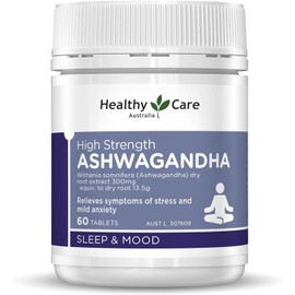 Healthy Care High Strength Ashwagandha – 60 Tablets – Natural Supplement to Relieve Stress, Mild Anxiety, and Support Emotional Wellbeing – Adaptogenic Herb for Calm, Focus & Energy Balance