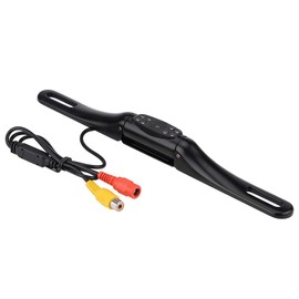 Reversing Camera, 8 IR LED Aluminium Car Number Plate Reversing Camera Night Vision Waterproof Black