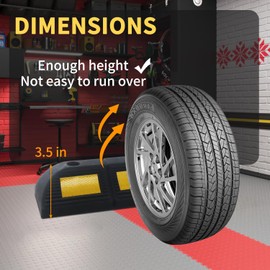 WECARLLE Parking Stopper for Garage Parking Aid, Car Curb Floor Wheel Tire Stops Bumpers Block with Bolt Installation, Rubber Vehicles Aid Gadgets