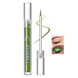 Easilydays Shimmer Liquid Eyeliner Pencil, Chameleon Green Colored Satin Eye Liner, Metallic Multi-Reflective Finish Eyeliners Waterproof Smudge-proof Longwearing Ultra-Fine Tip Eyeliner Pen (03)