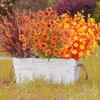 Dehoxara 16PCS Artificial Fall Flowers Outdoor Faux Autumn Lavender Plants