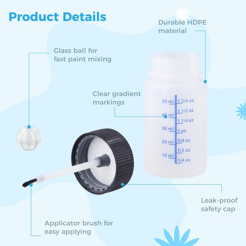 60 Pcs 2 Oz Touch Up Paint Container - Empty