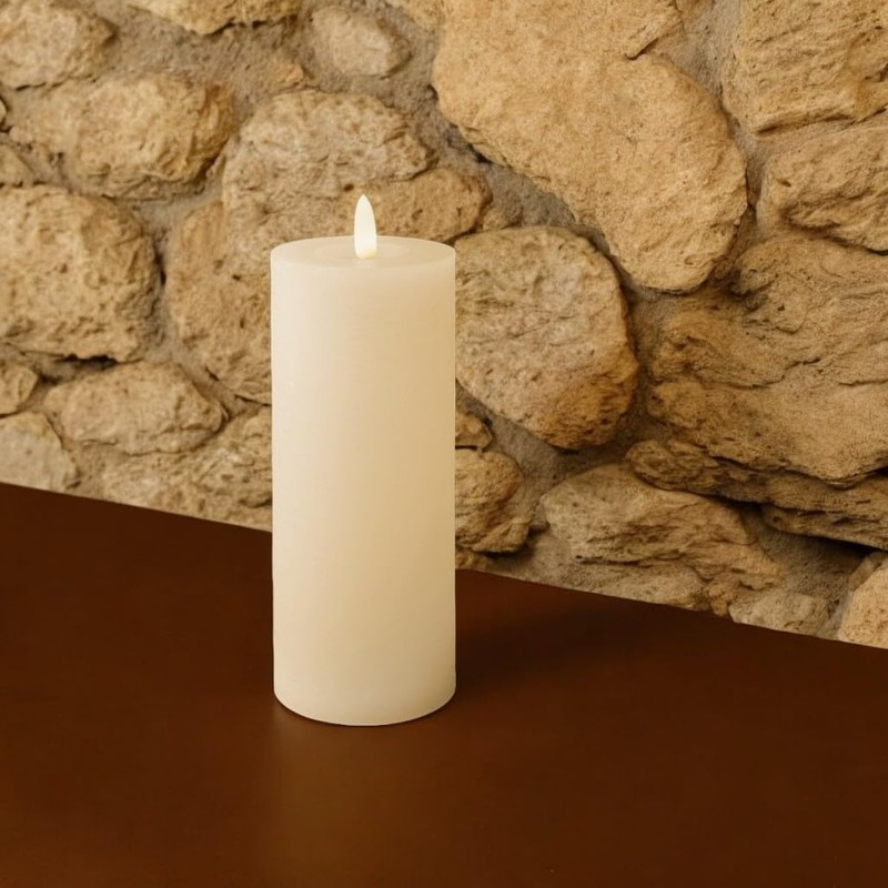 Lumineo Battery Operated Cream 7.5 in Wax Candle, Warm White