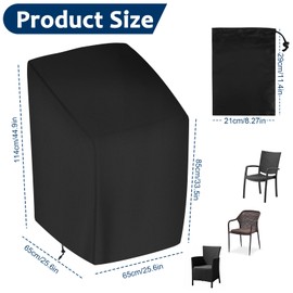 Garden Chair Cover Garden Chairs Cover Garden Chairs Winterproof Protective Cover Garden Chairs Protective Cover Stacking Chairs Chair Cover Outdoor Weatherproof 210D Waterproof Anti-UV Tear-Resistant