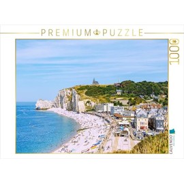 CALVENDO Puzzle Étretat with Beach and La Falasie d'Aumont Rock gate | Size