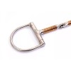 Cavalon Western D Ring Copper Wrapped Single-Jointed Snaffle Horse Bit