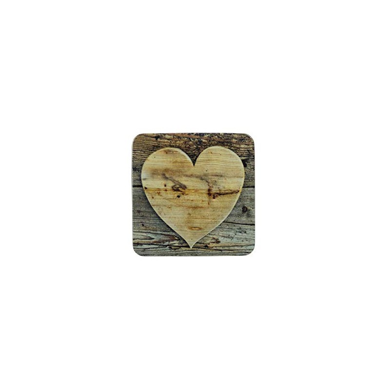 Wooden Heart Coasters Set of 6
