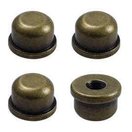 PDETVEO 4PCS 1/4-27 Solid Lamp Finials, 1/2 Inch Tall Tapped Lamp Shade Holder Harp Lamp Finial, Bronze Decorative Knob for Lighting Accessories/Home Decor