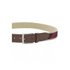 Club Room Men’s Belt Ribbon Overlay Belt with Faux-Leather Trim,