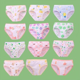 Yzjcafriz Girls Underwear 12 Pack Soft Kids Briefs Cotton Comfortable Panites (US, Age, 8, White)