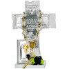 Cruz de Cristal con Mono y Mini Biblia Luctuoso 12