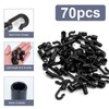 70 PCS Bungee Shock Cord Hooks Black Plastic Rope Terminal