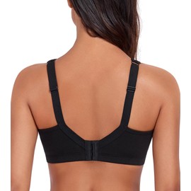 DotVol Women's Comfort Embroidered Non Foam Wirefree Lift Cotton Everyday Bra(Black,46DDD)