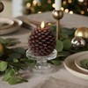 Luminara Pinecone Flameless Candles Chalky Brown Finish Pine Cone Figural,
