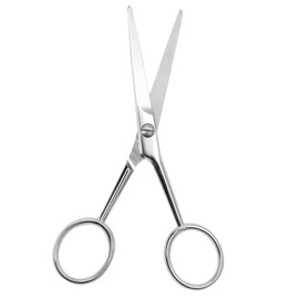 minkissy 2pcs Ergonomic Stainless Steel Cosmetic Scissors for Men Beard Trimming Grooming Nose Hair Cutting Anti-slip Feature