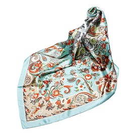 FAIRYGATE Bandana Damen Große quadratische Kopftuch Vierecktuch Satin Haarschal Halstuch Frauen 90x90cm 61024