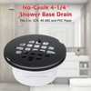 Enhon 4-1/4" OD Shower Drain Assembly, Snap in Shower Base