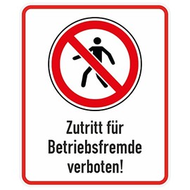 Daged MT-31 "Zutritt für Betriebsstrangde verboten" (German Language) Sticker 10 x 14 cm Mandatory Sign Safety Sign