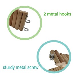 Hamiledyi Hamster Suspension Bridge,Natural Wooden Rat Bendable Ladder Mouse Long Climbing Ladder Rodents Chew Toys Cage Accessories for Dwarf Hamster Mice Gerbil Chinchilla Chipmunk