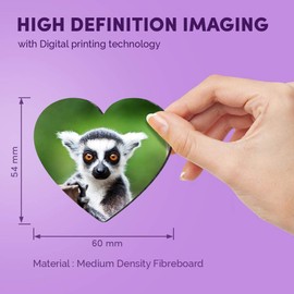 1 x Heart MDF Magnets - Lemur Wild Animal Nature Wildlife 45537