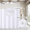 MitoVilla No Hooks Required Grey Shower Curtain Set with Snap-in