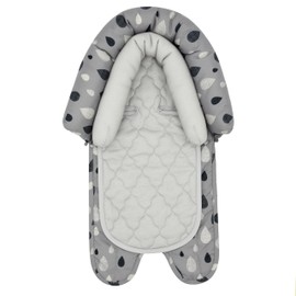 Travel Bug Baby & Toddler 2-in-1 Head Support Duo Head Support for Car Seats, Strollers & Bouncers (Black/Grey/White), 8x2.75x10 Inch (Pack of 1)