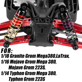 hopsupRC Upgrades Part for 1/18 Granite GROM 1/16 MojaveGrom 1/14 Typhon Grom,Big Bore RC Shocks Absorber Damper,Aluminium Front Rear Assembled Full Metal Shocks,4PCS Red