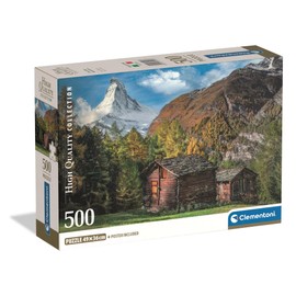 Clementoni Puzzle Collection - Charming Matterhorn 500 Pieces, Compact Box - Puzzle for Adults 14-99 Years, Gift for Men and Women, Made in Italy, 35597