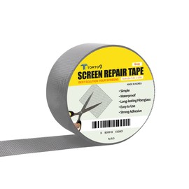 TORTO9 Window Screen Repair Kit, 3-Layer Strong Adhesive & Waterproof Tape Fiberglass Covering mesh (Gray, 2 Inch x 6.5 FT)