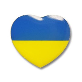 Ukraine Flag Heart Pin Badge Size Approx 16mm Ukrainian Clip Pin Badge, Alloy Steel