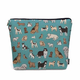 Kalygon Dogs Cosmetic Bags For Women, Pet Puppy Dachshund Pug Dogs Cute Roomy Makeup Bag Toiletry Bag Accessories Organizer Storage Bags Makeup Pouch For Travel Business Gym Camping Bathroom