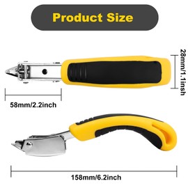 Wozoohyi Staple Remover Tool, Yellow Carpet Staple Remover Tool,Ergonomic Handle Heavy Duty Staple Remover for Removing All Kinds of Nails in Floor Wooden Box Furniture Carpet Photo Frame (A-Yellow)