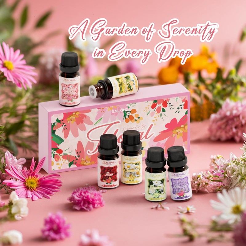 SALKING Floral Essential Oils Set, Premium Pure and Natural Essential Oils,