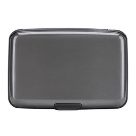 ELFISH RFID Blocking Credit Card Protector Aluminum ID Case Hard Shell Business Card Holders Metal Wallet for Men or Women（Gray