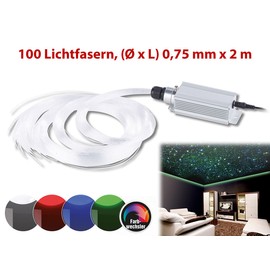Lunartec Fibre Optic Light Generator: Fibreglass RGB LED Starry Sky with Remote Control and 100 Fibre Optic Fibres (Fibreglass Light, Starry Sky Generator, Fibreglass Lamp)