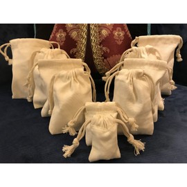 12x16 Inches Reusable Produce Eco Friendly Cotton Canvas Double Drawstring Muslin Bags Premium Quality Natural Color- 25 Count Pack